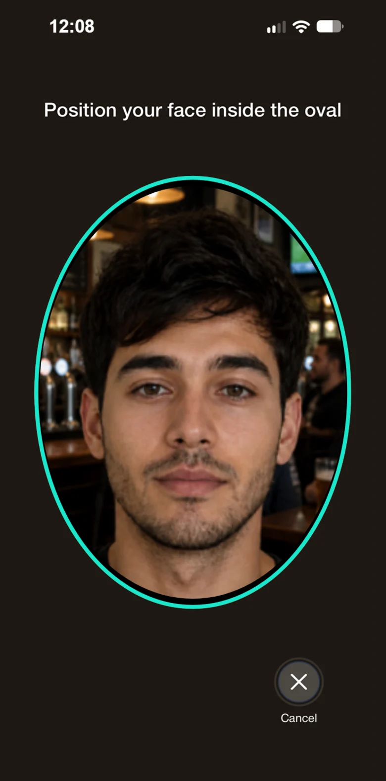 Face match confirmed inside the oval