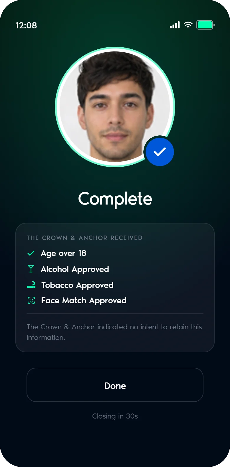Age check complete